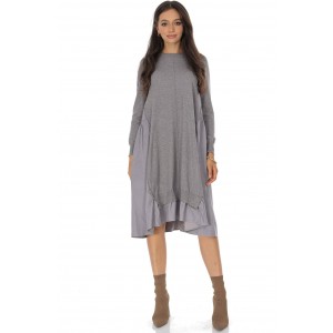 An oversized soft wool blend midi dress Grey DR4794