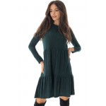  Casual tunic dress DR4597 in Green with spots