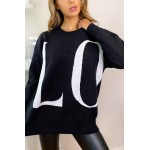 Ladies Soft oversized LOVE jumper - AIMELIA - BR2383