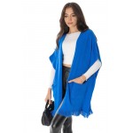 Long cardigan with fringe detail in Blue, Aimelia BR2735