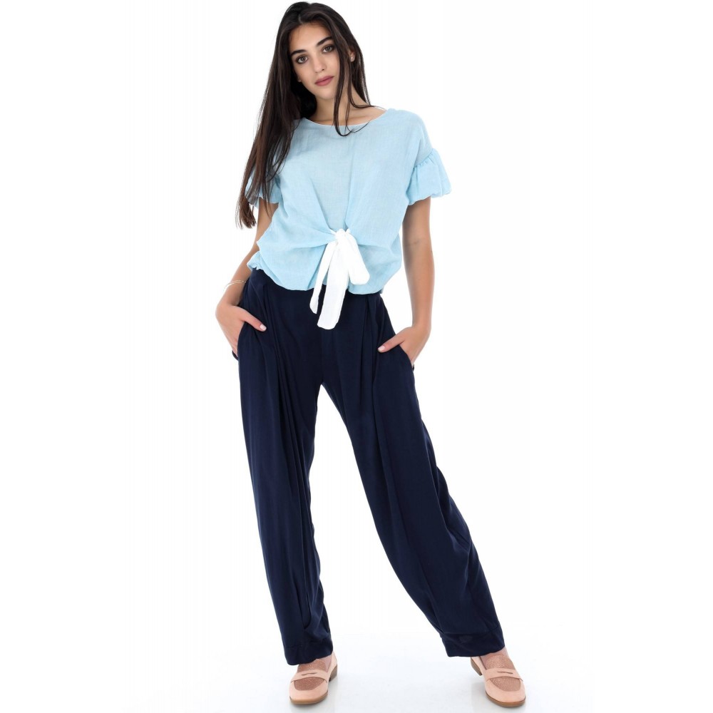 Lightweight navy blue trouser - TR278 - Aimelia