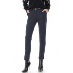 Classic trousers Aimelia TR465 in Blue with a matching belt