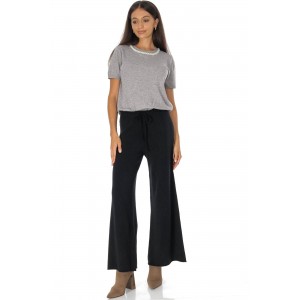 Casual knitted trousers with pockets Black  TR557