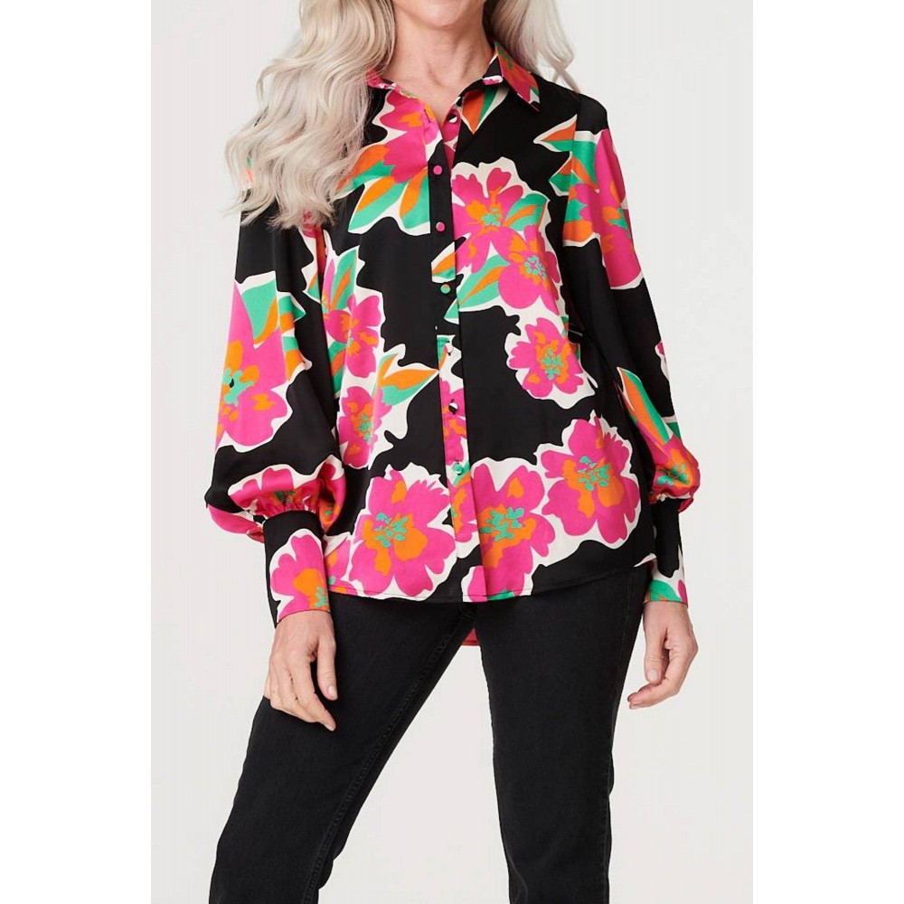 Elegant shirt Multicoloured in satin ,Aimelia BR2726