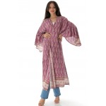 Floral viscose kaftan Aimelia Br2590 in Lilac with flared sleeves