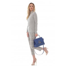 A Grey fine knit high neck wool blend jumper - Aimelia - BR2403