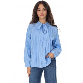 Casual striped shirt with a tie Blue  Aimelia BR2944