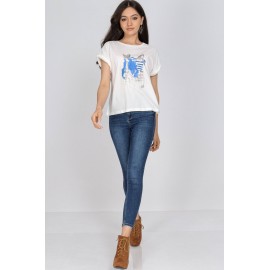 Stylish T shirt Aimelia BR2770 White with a contrasting motif 