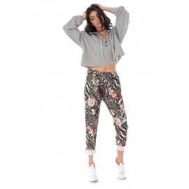 Casual Fit Printed Joggers With 2 Side Pockets - AIMELIA - TR385