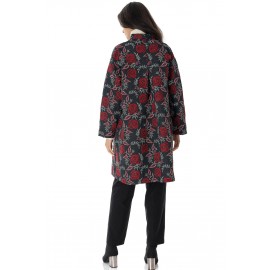 Chic coat in Jaquard Black/ Red Aimelia  JR640