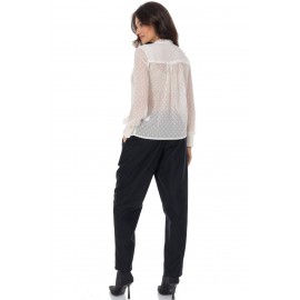 Delicate blouse with lace details Cream Aimelia BR2947