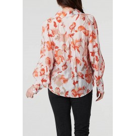 Casual shirt Aimelia BR2727 in Cream/Orange in a floral print 