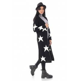 Ladies On Trend star cardigan, Black - AIMELIA - BR2373