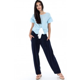 Lightweight navy blue trouser - TR278 - Aimelia
