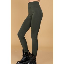 Thermal leggings Aimelia TR476 Olive with a high waist
