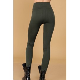 Thermal leggings Aimelia TR476 Olive with a high waist