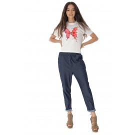 Casual trousers Aimelia in Denim TR504, with pockets 