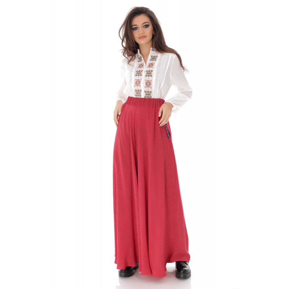 spotted maxi skirt