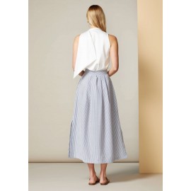 Striped A-line skirt with front buttons, Aimelia - FR466