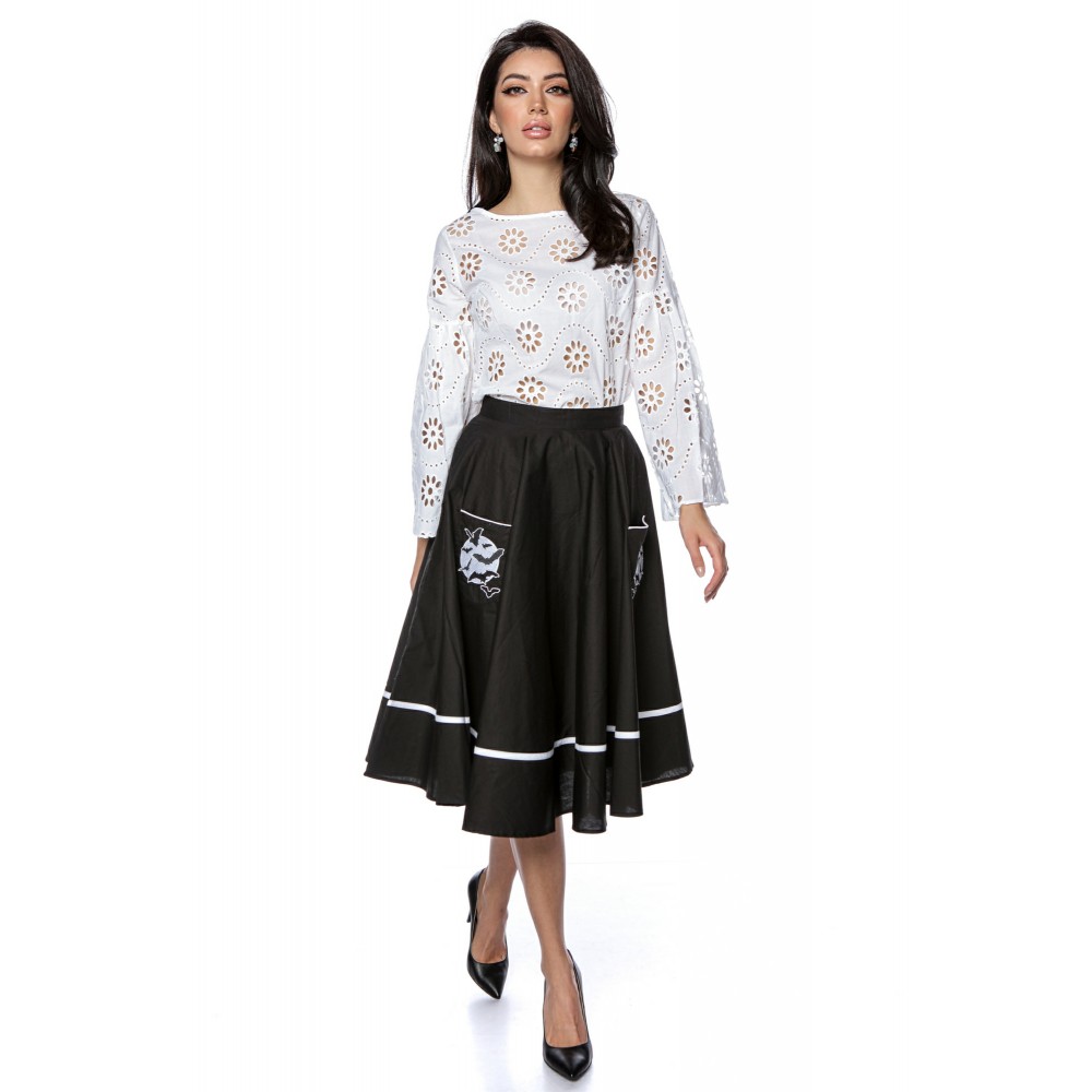 Full circle cotton midi skirt - Aimelia - FR476
