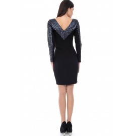 Black bodycon dress with sequins  Aimelia - DR2715