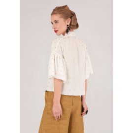 Cream and gold short sleeves top Aimelia - BR2083